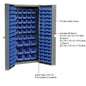Global Industrial™ Bin Cabinet Deep Door - 144 Blue Bins, 16-Gauge Unassembled Cabinet 38x24x72