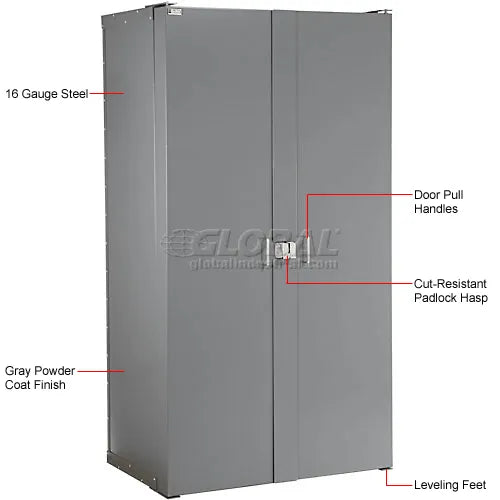 Global Industrial™ Bin Cabinet Deep Door - 144 Blue Bins, 16-Gauge Unassembled Cabinet 38x24x72