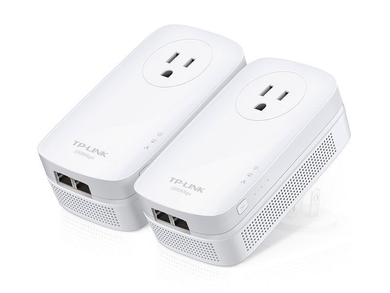 TP-Link Accessory TL-PA9020P KIT AV2000 2 Port Gigabit Passthrough Powerline Starter Kit