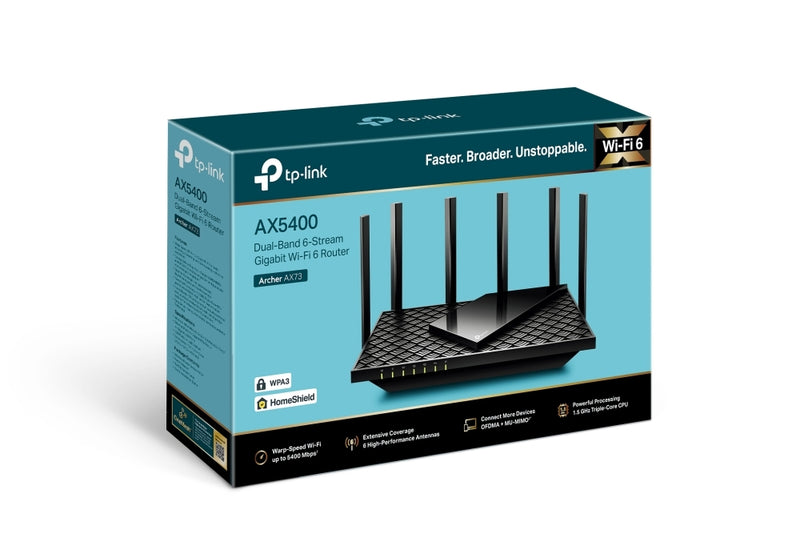 TP-Link Router Archer AX73 AX5400 Dual-Band Gigabit Wi-Fi 6 Router