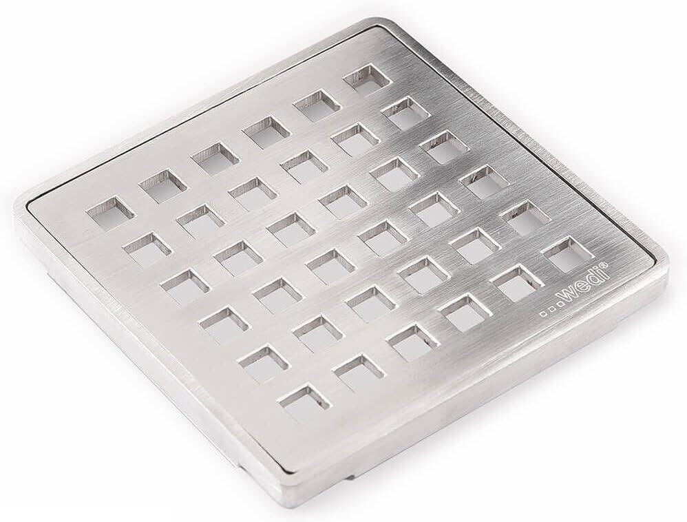 Wedi Fundo Drain Cover Set - 4" x 4" - Stainless Steel - US1000057 - PuriLite