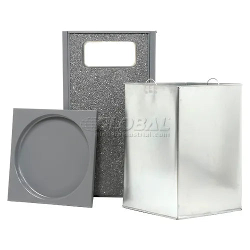 Global Industrial™ Stone Panel Trash Sand Urn, Gray, 12 Gallon, 13-1/2" Square x 32"H - PuriLite