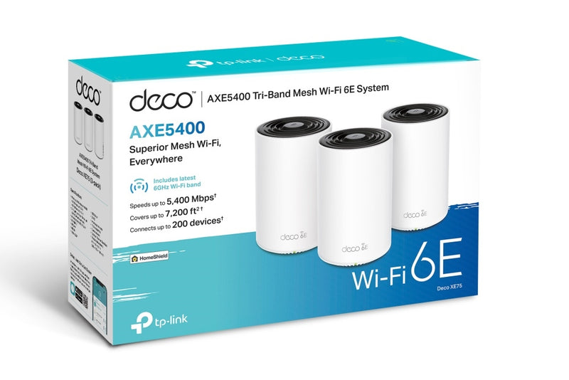 TP-Link Network Deco XE75(3-pack) AXE5400 Whole Home Mesh Wi-Fi 6E System