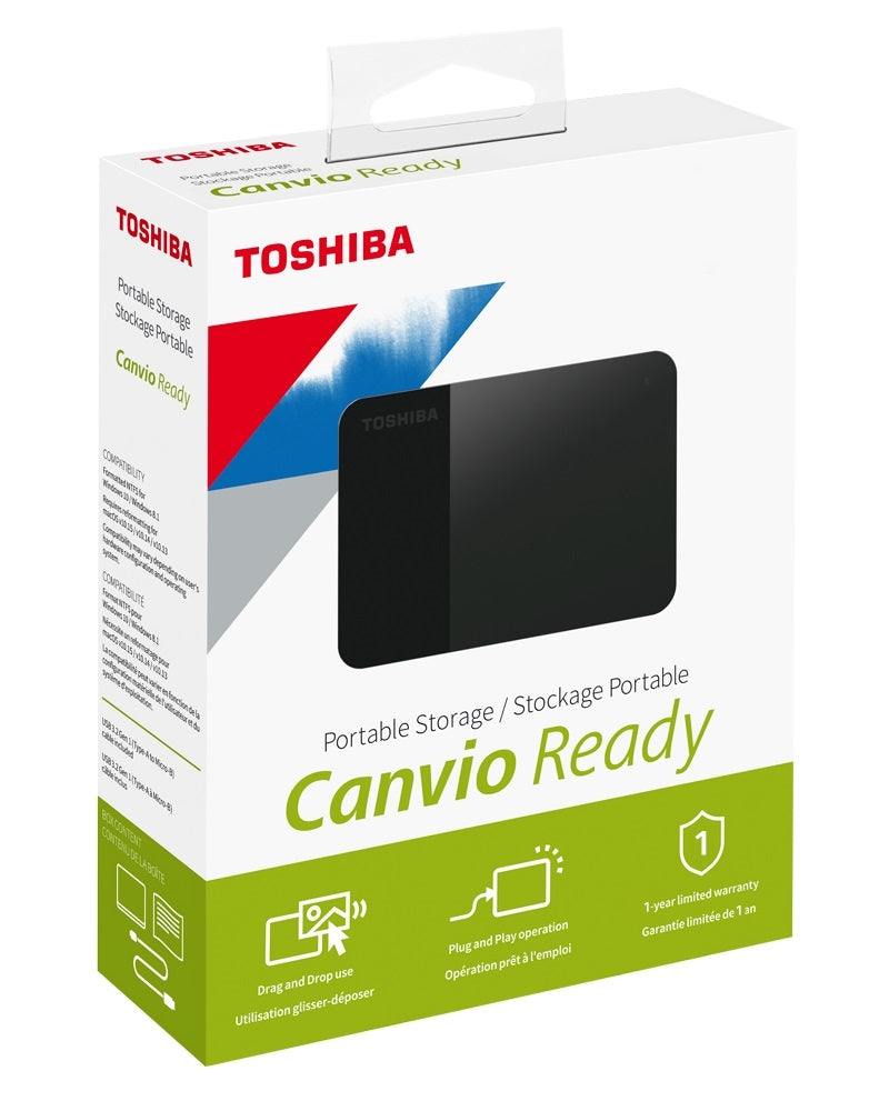 Toshiba Hard Drive HDTP310XK3AA 1TB Canvio Ready Portable Hard Drive Black