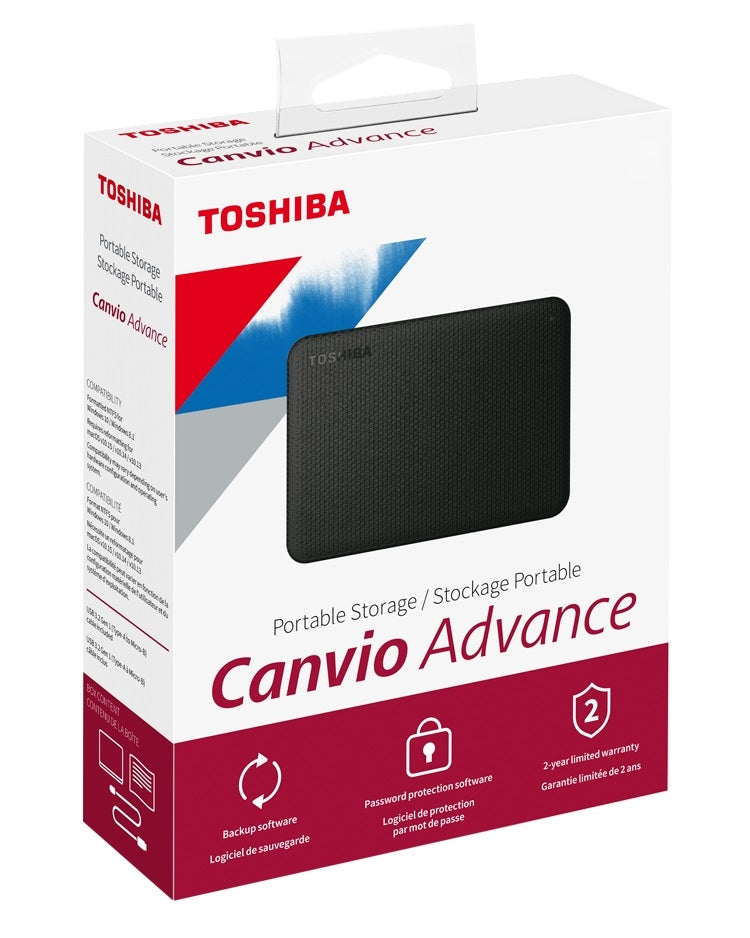 Toshiba Hard Drive HDTCA20XK3AA 2TB USB 3.0 Canvio Advance Portable Hard Drive Black