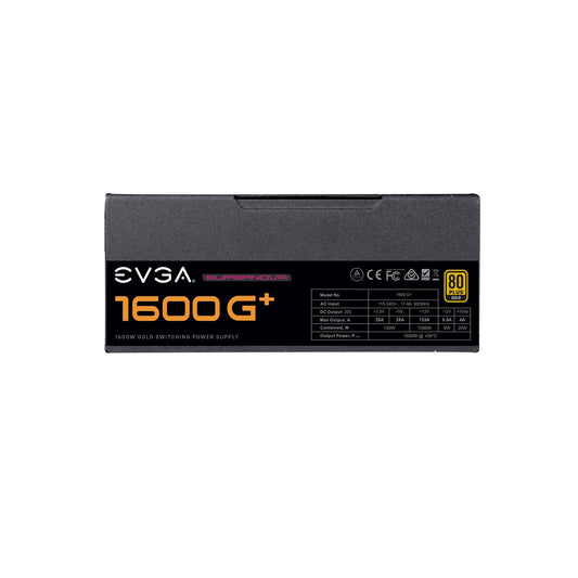 EVGA Power Supply 220-GP-1600-X1 SuperNOVA 1600 G+ 1600W 80 Plus Gold Fully Modular - PuriLite