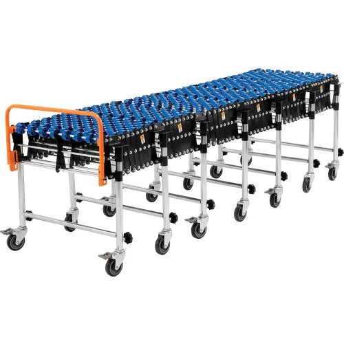 Global Industrial™ 24"W Nylon Skate Wheel Conveyor, Portable & Expandable, 6'2" to 24'8"L