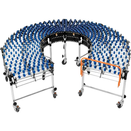 Global Industrial™ 24"W Nylon Skate Wheel Conveyor, Portable & Expandable, 6'2" to 24'8"L