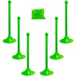 Mr. Chain Light Duty Plastic Stanchion Kit With 2"x50'L Chain, 41"H, Safety Green, 6 Pack - PuriLite