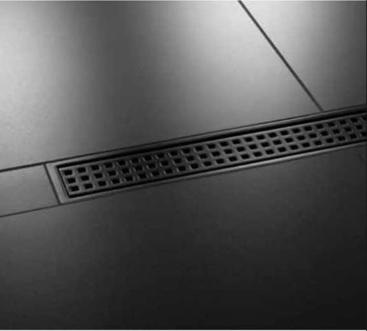 Schluter Systems Kerdi-Line 3/4" Frame 36" Square Perforated Design Grate Assembly Black (KL1B19MGS90) - PuriLite