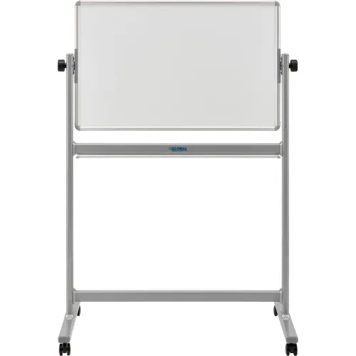 Global Industrial™ Mobile Reversible Magnetic Whiteboard - 36"W X 24"H - Steel - SIlver Frame