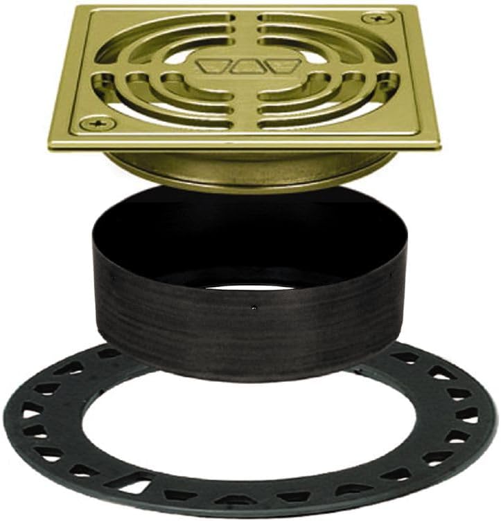 Schluter Kerdi-Drain Grate Kit, 4" Brushed Brass