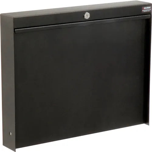 Global Industrial™ Wall Mounted Fold Down Shop Desk, 20"W x 3-3/8"D, Black