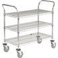 Nexel® Chrome Utility Cart w/3 Shelves & Poly Casters, 1200 lb. Capacity, 48"L x 24"W x 39"H - PuriLite