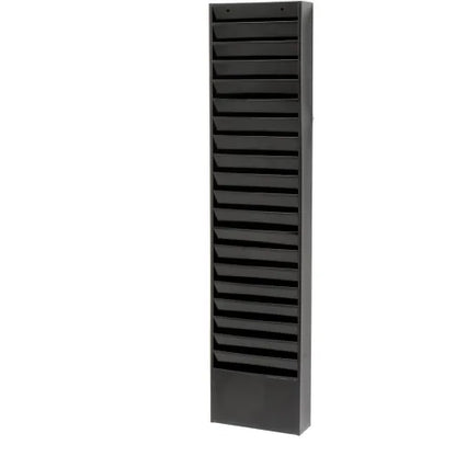 Global Industrial™ Medical Chart Hanging Wall File Holder, 20 Pockets, Black