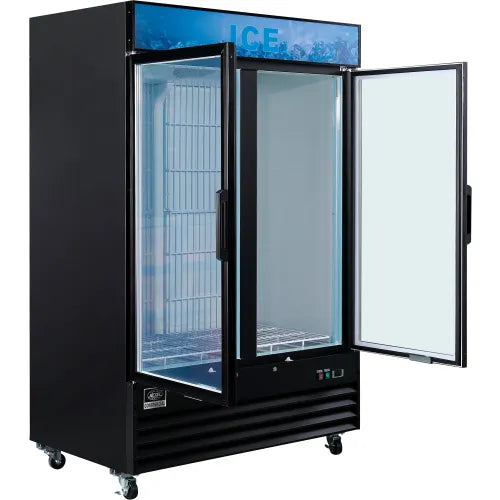Nexel® Ice Merchandiser, 2 Swing Glass Doors, 45 Cu. Ft. - PuriLite