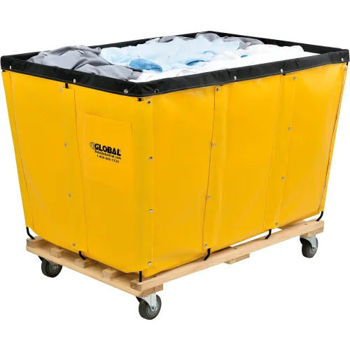 Global Industrial™ KD, 20 Bushel, Yellow Vinyl Basket Bulk Truck