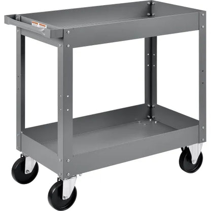 Global Industrial™ Steel Stock Cart w/2 Shelves, 500 lb. Capacity, 30"L x 16"W x 32"H