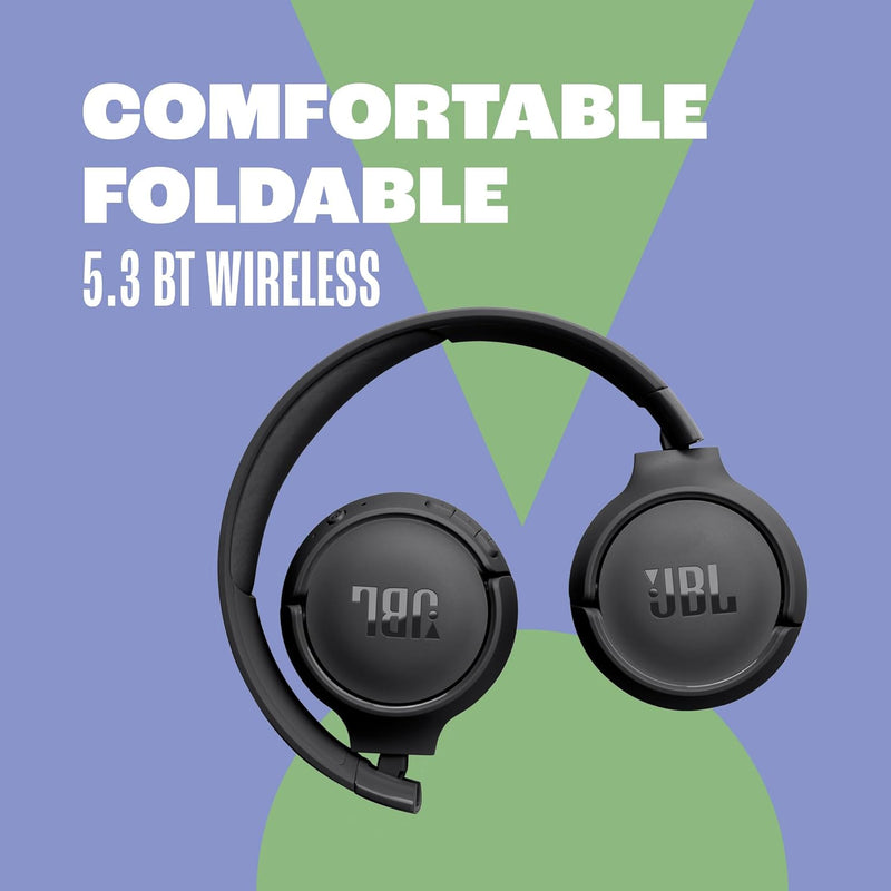 JBL Tune 520BT - Wireless On-Ear Headphones, Up to 57H Battery Life and Speed Charge, Lightweight, Comfortable and Foldable Design, Hands-Free Calls with Voice Aware (Purple)