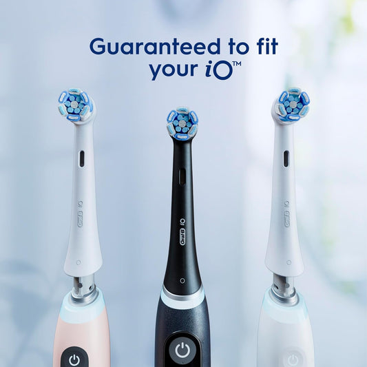 Oral-B iO Genuine Replacement Brush Heads, Ultimate Clean, Refills for Oral-B iO Electric Toothbrushes, Black, 4 Count - PuriLite