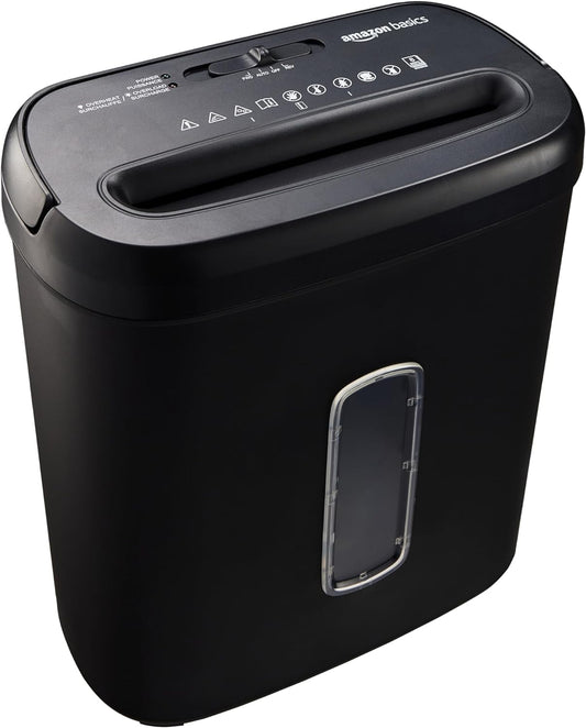 Amazon Basics 8-Sheet Cross-Cut Paper Shredder and Credit Card Shredder - Black
