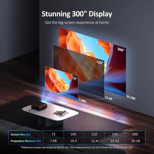 NexiGo PJ40 (Gen 3) Projector with WiFi and Bluetooth, D65 Calibrated, Native 1080P, 4K Supported, Projector for Outdoor Movies, 20W Speakers, Home Theater, Compatible w/TV Stick, iOS, Android - PuriLite