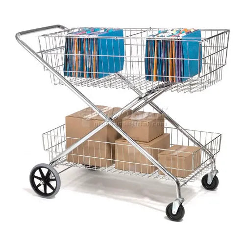 Global Industrial™ Wire Utility Basket Mail Cart, 200 Lb. Capacity