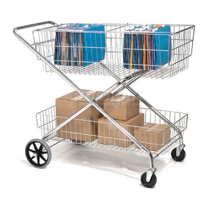 Global Industrial™ Wire Utility Basket Mail Cart, 200 Lb. Capacity