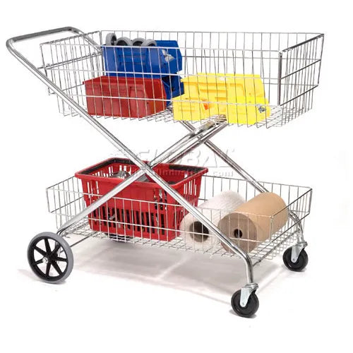 Global Industrial™ Wire Utility Basket Mail Cart, 200 Lb. Capacity