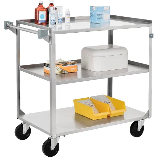 Global Industrial™ Stainless Steel Utility Cart, 500lb. Capacity, 39-1/4"L x 22-3/8"W x37-1/4"H