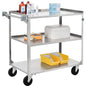 Global Industrial™ Stainless Steel Utility Cart, 500lb. Capacity, 39-1/4"L x 22-3/8"W x37-1/4"H