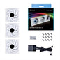 Lian-Li Fan 12TLLCD3W FDB fan White 120X120X28 mm 3 Fans Fan Controller - PuriLite