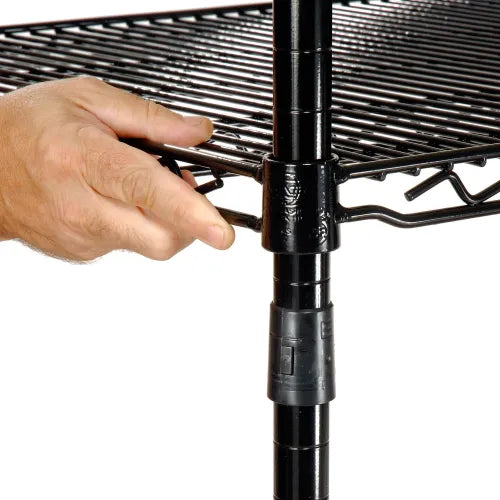 Nexel® 4 Shelf, Black Epoxy Wire Shelving Unit, Starter, 60"W x 18"D x 63"H - PuriLite