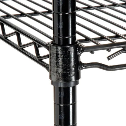 Nexel® 4 Shelf, Black Epoxy Wire Shelving Unit, Starter, 30"W x 18"D x 63"H - PuriLite