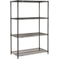 Nexel® 4 Shelf, Black Epoxy Wire Shelving Unit, Starter, 30"W x 18"D x 63"H - PuriLite