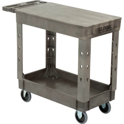 Global Industrial™ Flat Top Utility Cart w/2 Shelves, 38"L x 17-1/2"W x 32-1/2"H, Gray