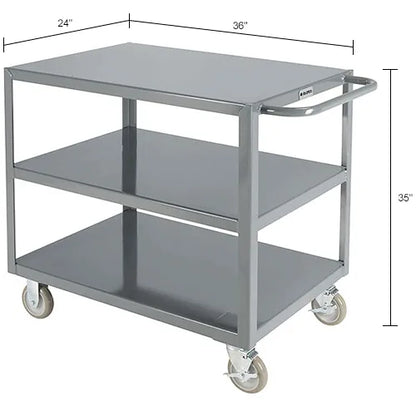 Global Industrial™ Steel Utility Cart w/3 Shelves, 1200 lb. Capacity, 36"L x 24"W x 35"H