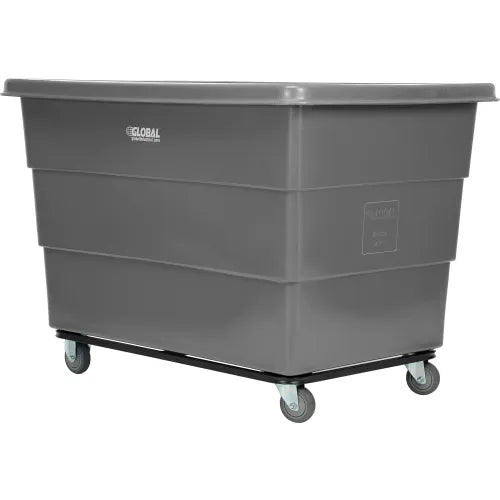 Global Industrial™ Plastic Bulk Box Truck, 20 Bushel, Steel Chassis Base, Gray