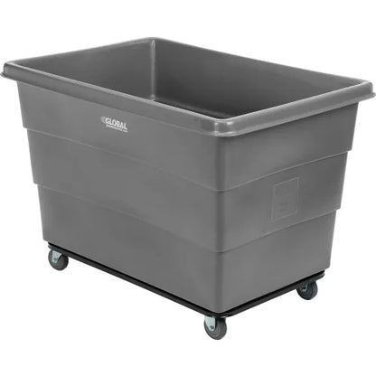 Global Industrial™ Plastic Bulk Box Truck, 20 Bushel, Steel Chassis Base, Gray