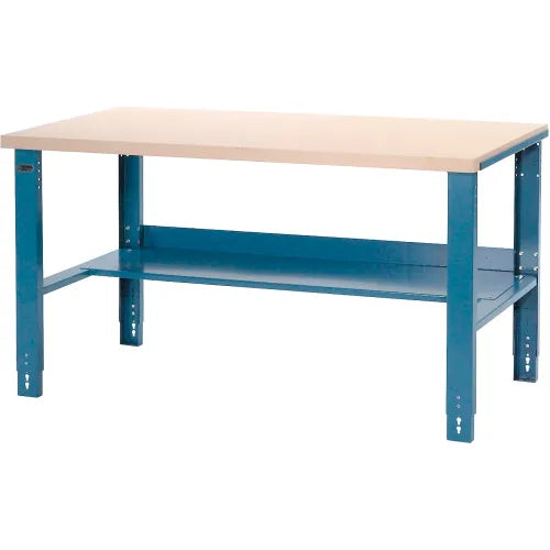 Global Industrial™ Adjustable Height Workbench, Bench-in-a-Box, 60 x 30", Laminate Top, Blue