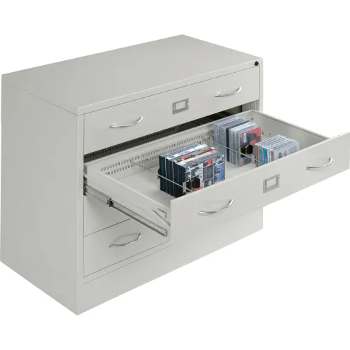 Interion® Media Cabinet 4 Drawer Putty