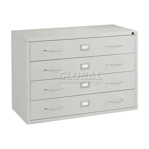 Interion® Media Cabinet 4 Drawer Putty