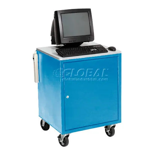 Global Industrial™ Audio Visual Cart w/ Lockable Cabinet, 500 Lb. Capacity, Blue