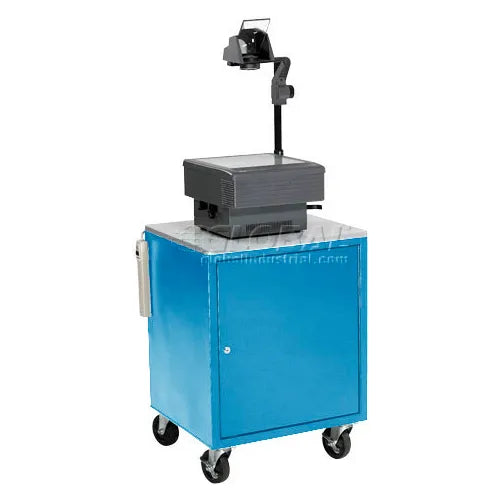 Global Industrial™ Audio Visual Cart w/ Lockable Cabinet, 500 Lb. Capacity, Blue