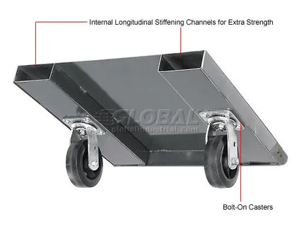 Global Industrial™ Steel Deck Platform Truck With Ergo Handle, 60" x 30", 1400 Lb. Capacity