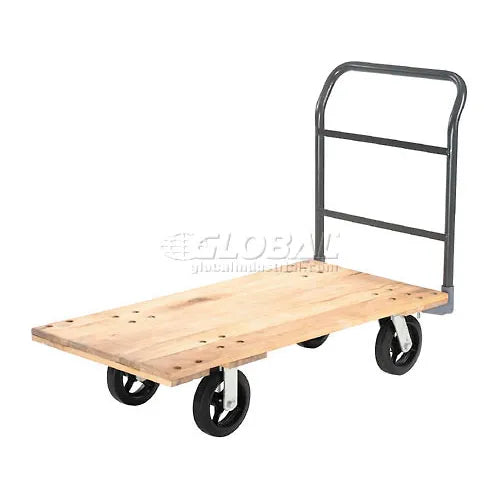 Global Industrial™ Hardwood Deck Platform Truck 60 x 30 2400 Lb. Capacity 8" Rubber Casters