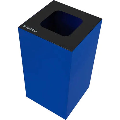 Global Industrial™ Square Recycling/Trash Can with Waste Lid, 32 Gallon, Blue