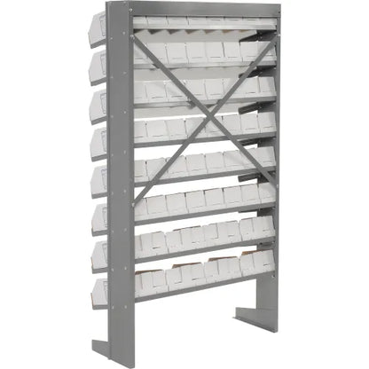 Global Industrial™ Floor Bin Rack - 56 Corrugated White Bins No Print