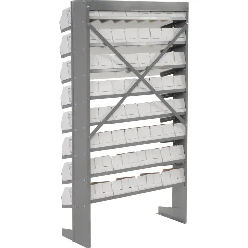 Global Industrial™ Floor Bin Rack - 56 Corrugated White Bins No Print