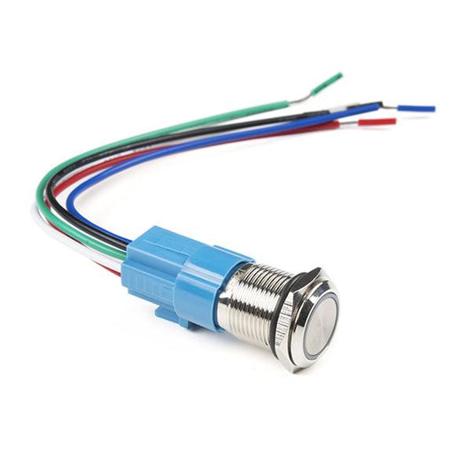 Metal Pushbutton - Latching (16mm, Blue)